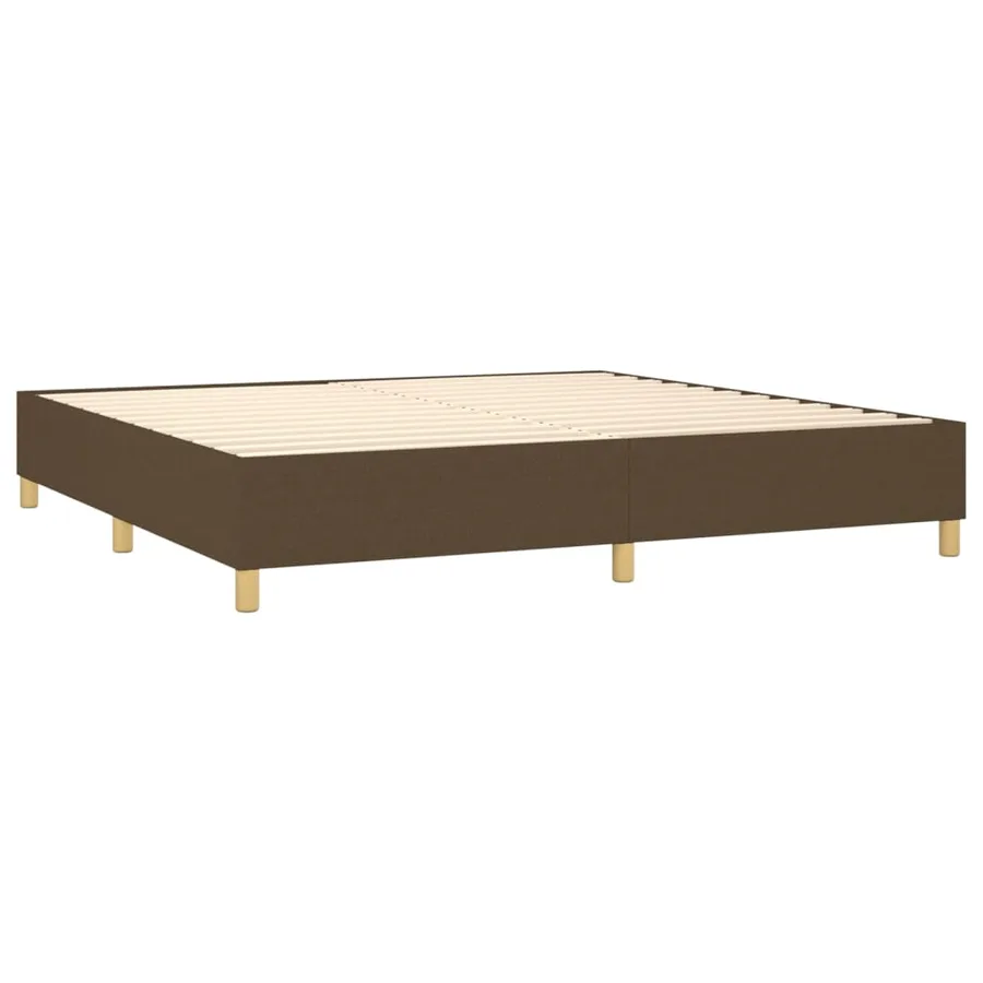 Sommier à lattes de lit matelas et LED Marron foncé 200x200 cm - 5