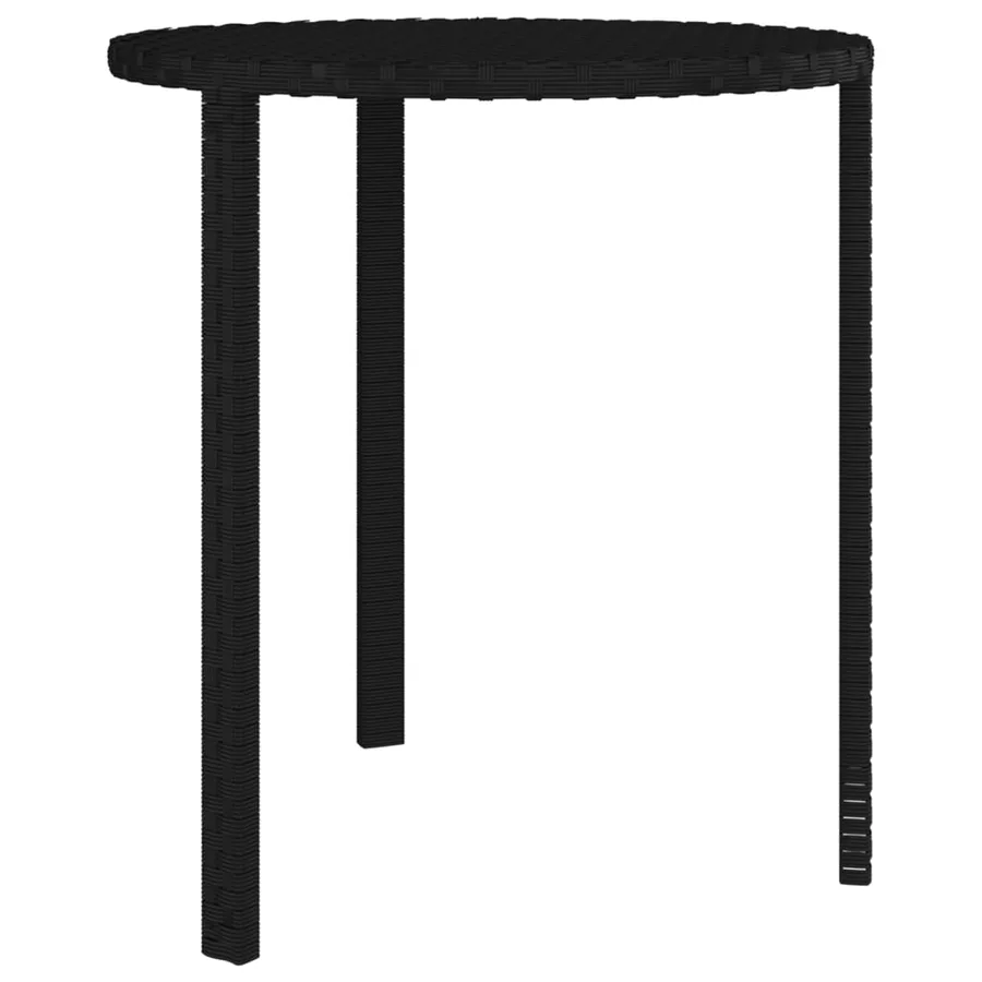 Tables d'appoint de jardin 3 pcs noir résine tressée - 5