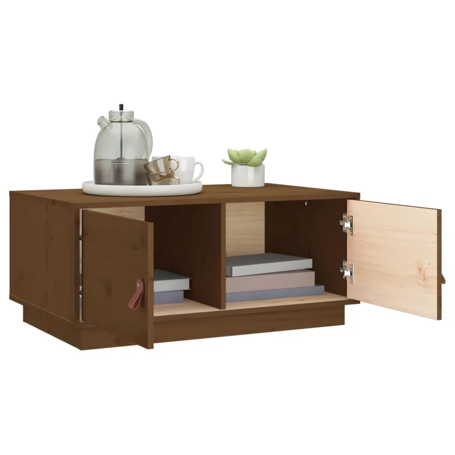 Table basse Marron miel 80x50x35 cm Bois massif de pin - 4