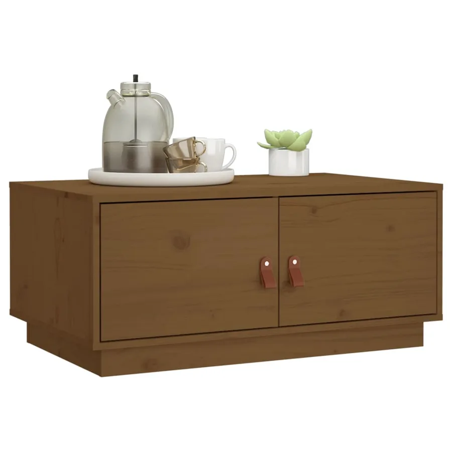 Table basse Marron miel 80x50x35 cm Bois massif de pin - 5