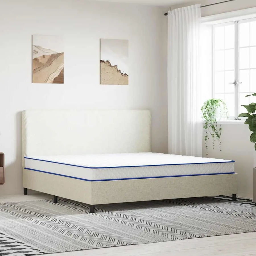 Matelas en mousse à mémoire de forme blanc 200x200x17 cm doux