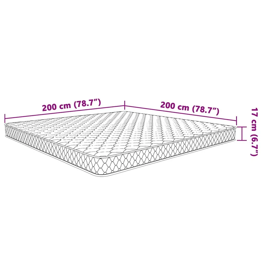 Matelas en mousse à mémoire de forme blanc 200x200x17 cm doux - 8
