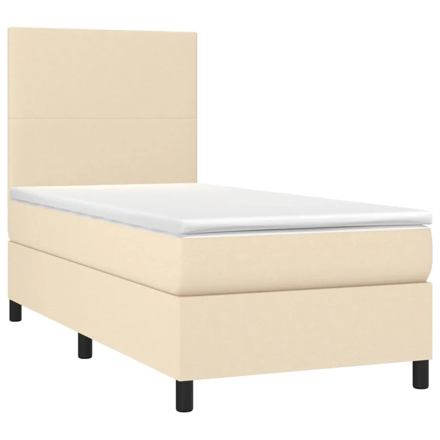 Sommier à lattes de lit avec matelas Crème 80x200 cm Tissu - 3