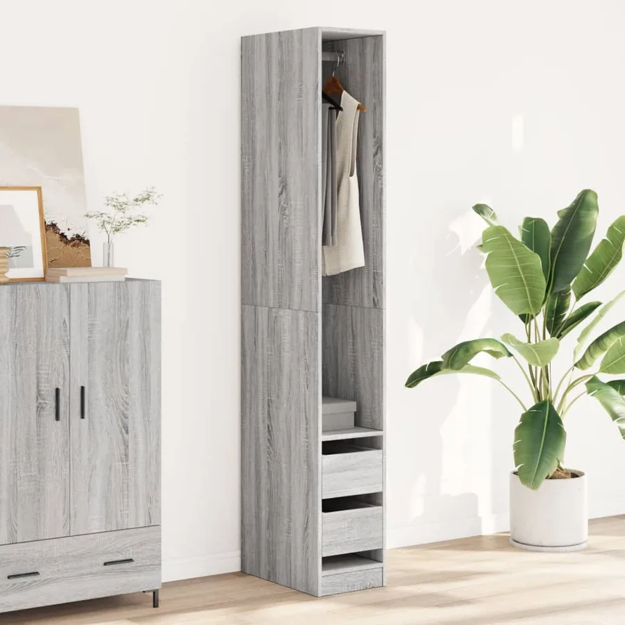 Garde-robe sonoma gris 30x50x200 cm bois d'ingénierie - 3