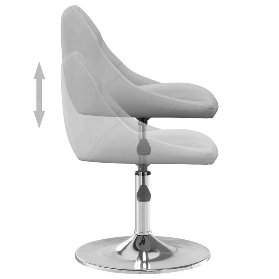 Chaises pivotantes à manger lot de 6 Gris clair Velours - 6