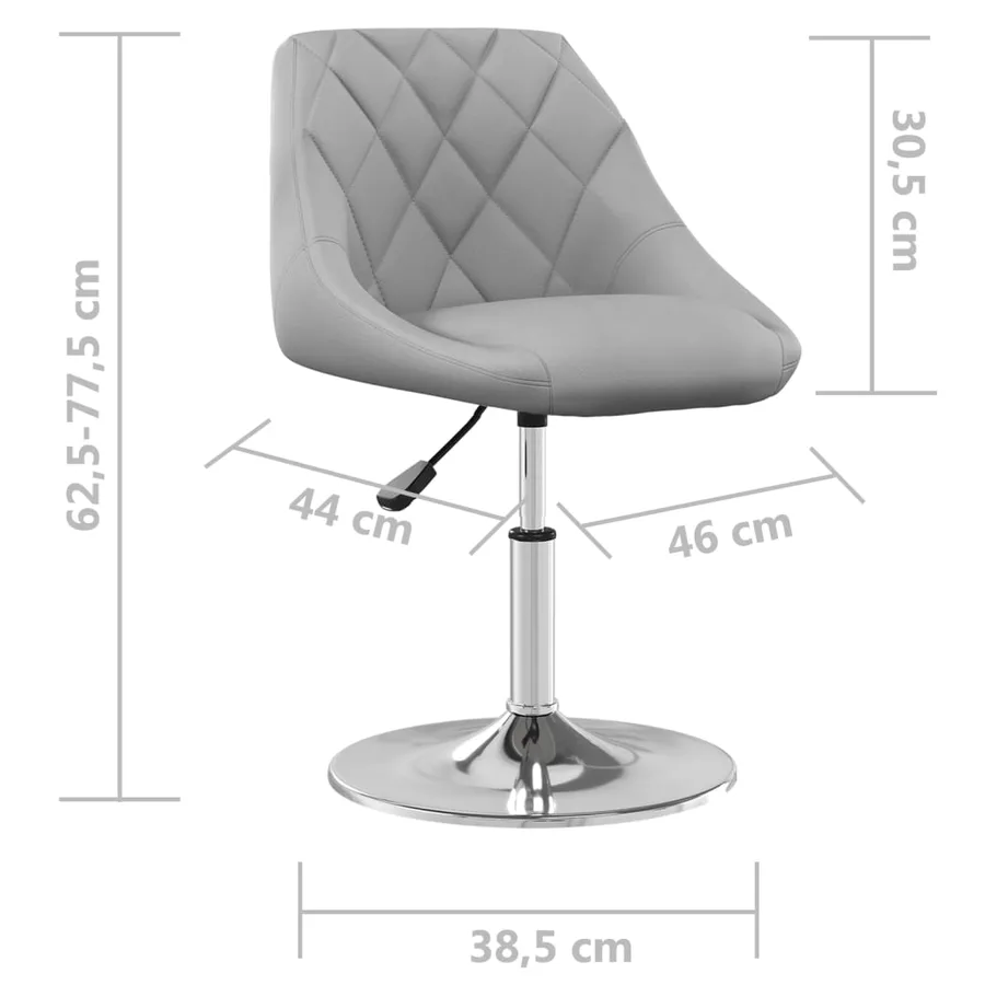 Chaises pivotantes à manger lot de 6 Gris clair Velours - 8