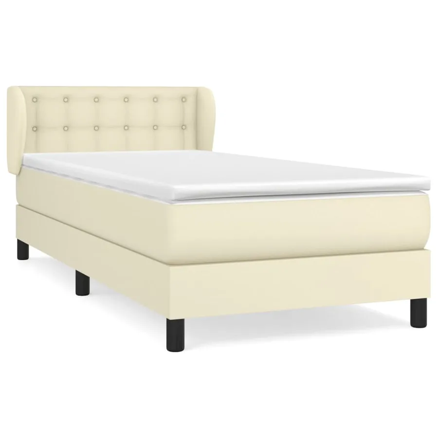 Sommier à lattes de lit avec matelas Crème 80x200 cm Similicuir - 2
