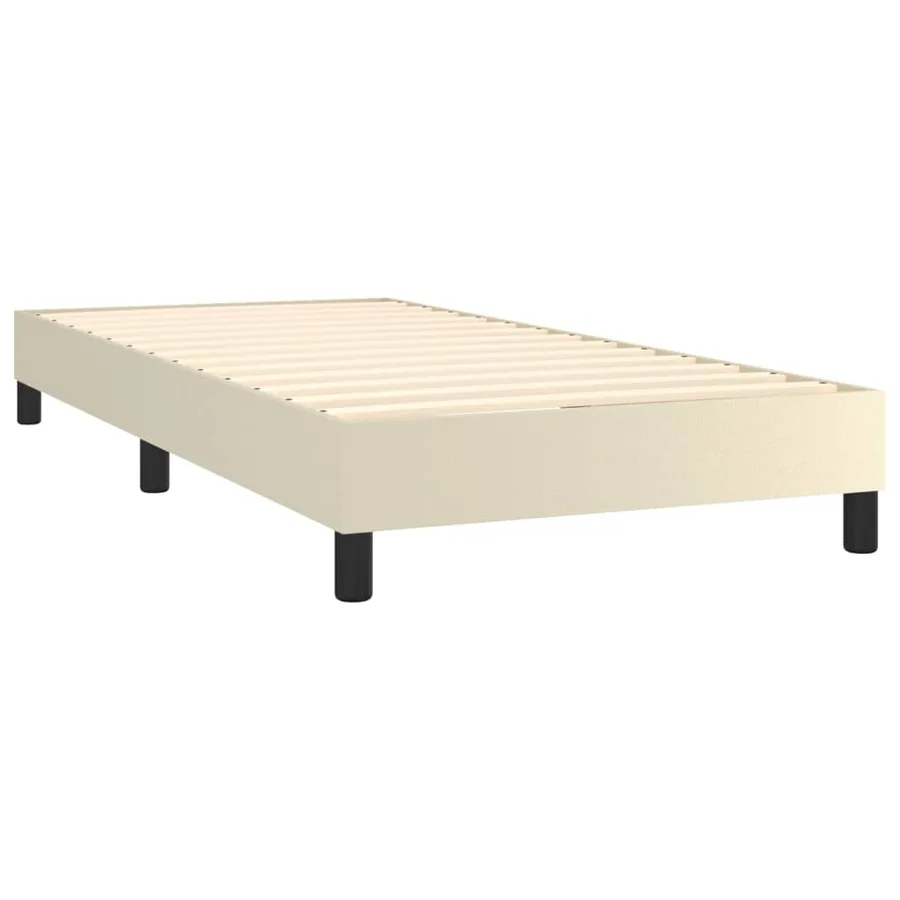 Sommier à lattes de lit avec matelas Crème 80x200 cm Similicuir - 4