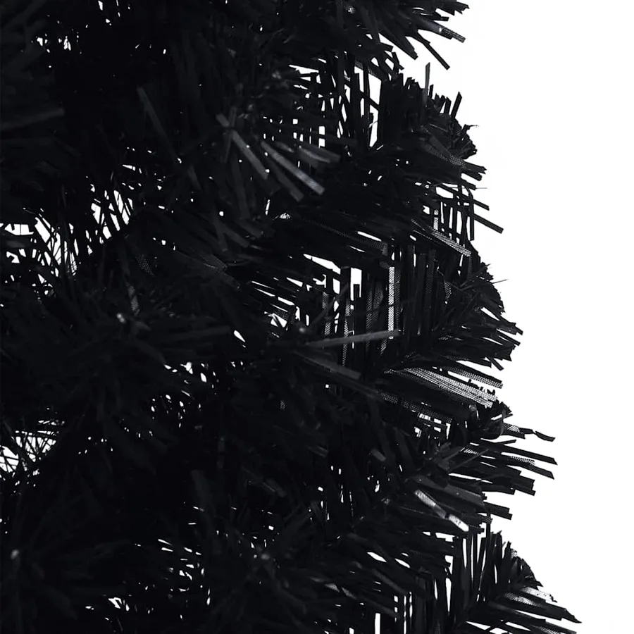 Demi sapin de Noël artificiel avec support Noir 120 cm PVC - 7