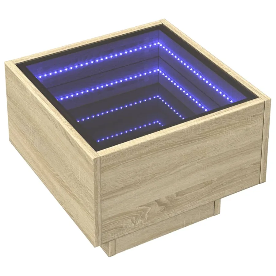 Table de chevet avec LED infini chêne sonoma 40x40x30 cm - 3