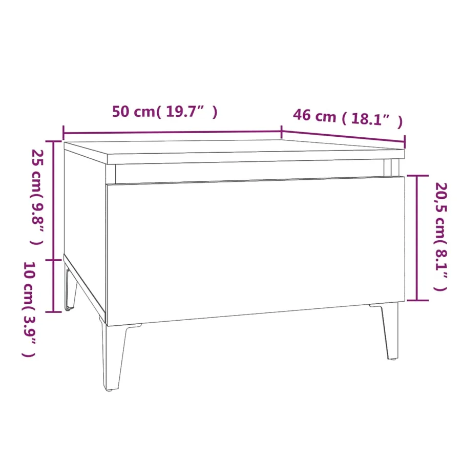 Table d'appoint Gris béton 50x46x35 cm Bois d'ingénierie - 10