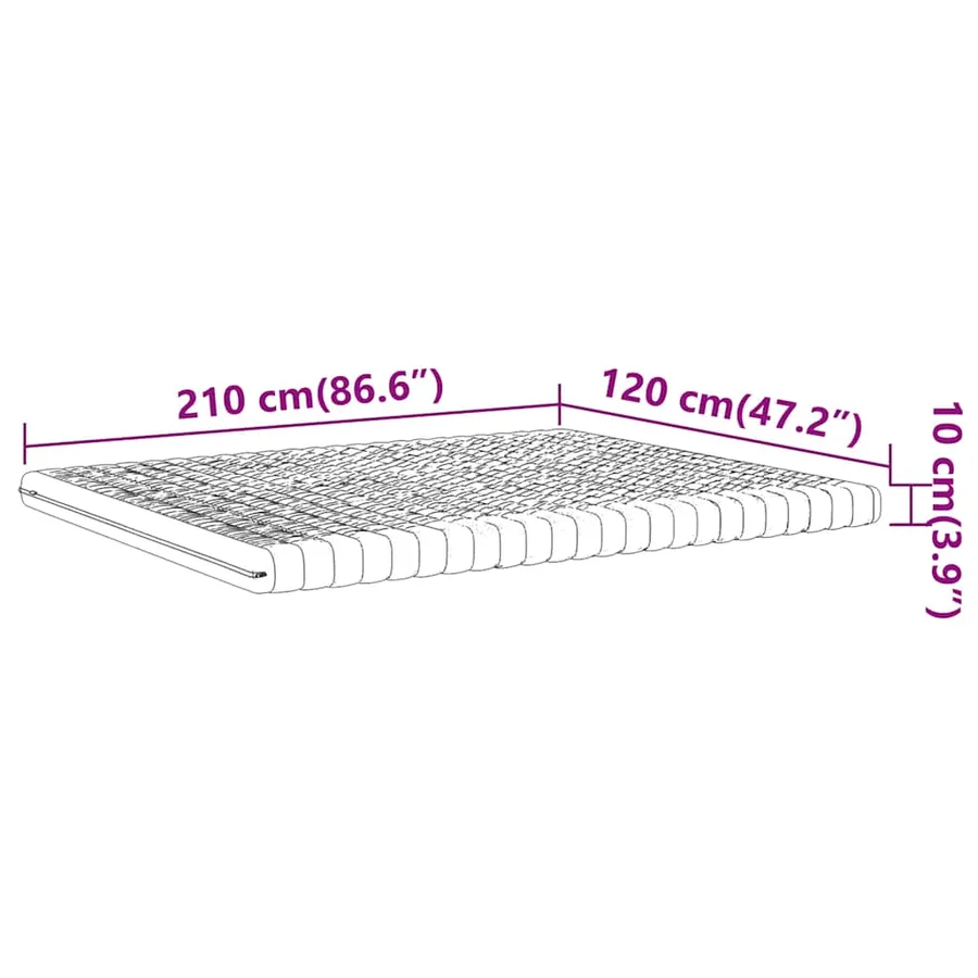 Matelas en mousse blanc 120x210 cm 7 zones dureté 20 ILD - 9