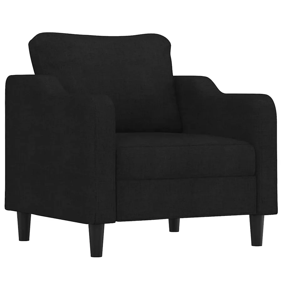 Fauteuil avec repose-pied Noir 60 cm Tissu - 4