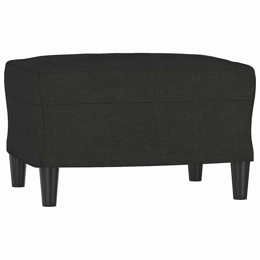 Fauteuil avec repose-pied Noir 60 cm Tissu - 5