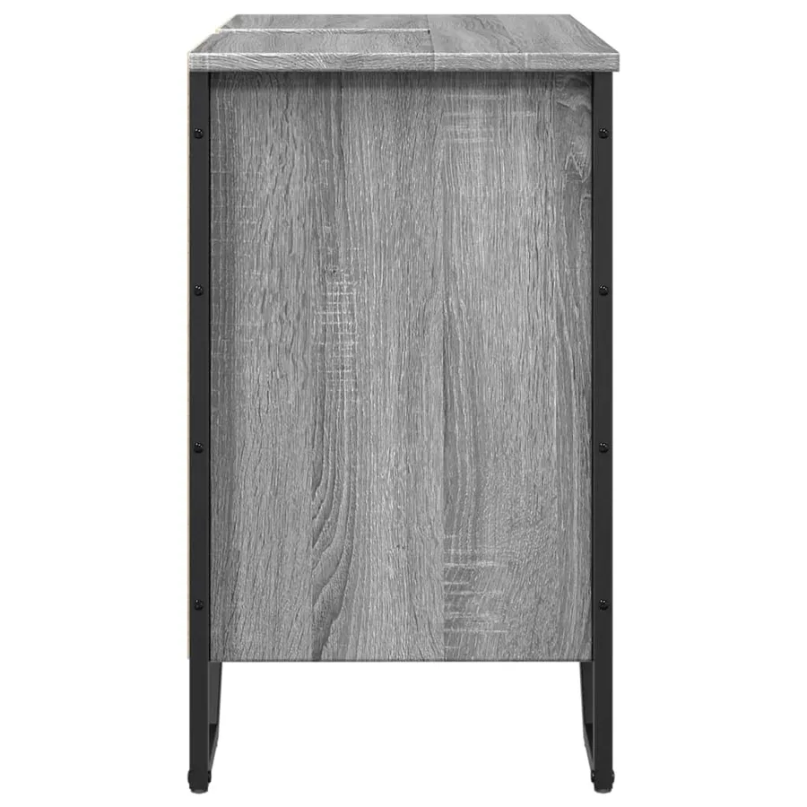 Armoire lavabo de salle de bain sonoma gris 60x35x60 cm - 5