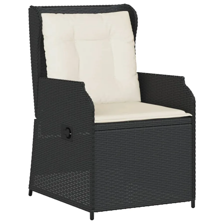 Salon de jardin 3 pcs avec coussins Noir Résine tressée - 3