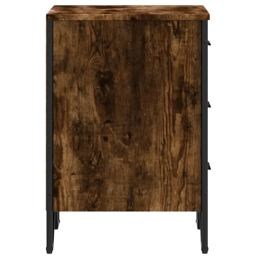 Table de chevet chêne fumé 40x41x60 cm bois d'ingénierie - 6