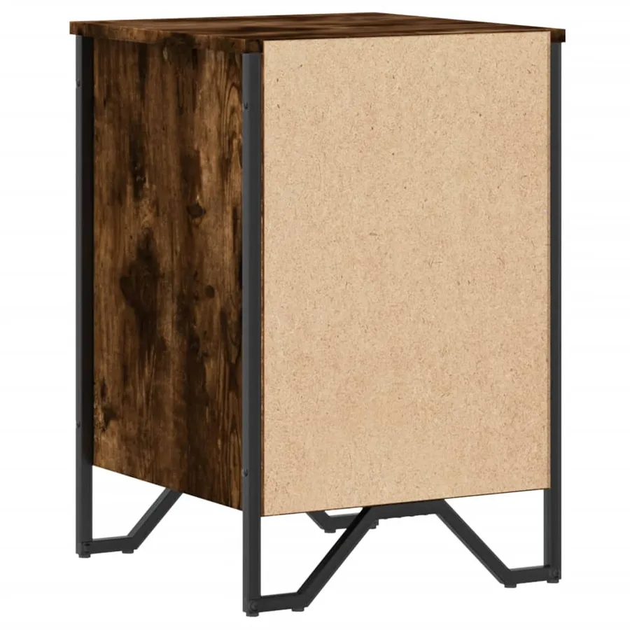 Table de chevet chêne fumé 40x41x60 cm bois d'ingénierie - 7