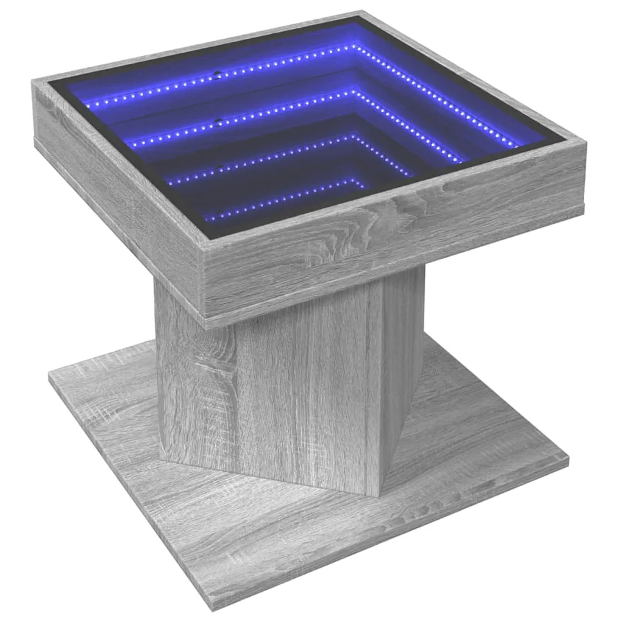 Table basse avec LED sonoma gris 50x50x45 cm bois d'ingénierie - 3