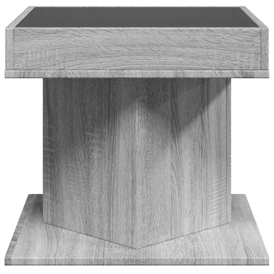 Table basse avec LED sonoma gris 50x50x45 cm bois d'ingénierie - 7