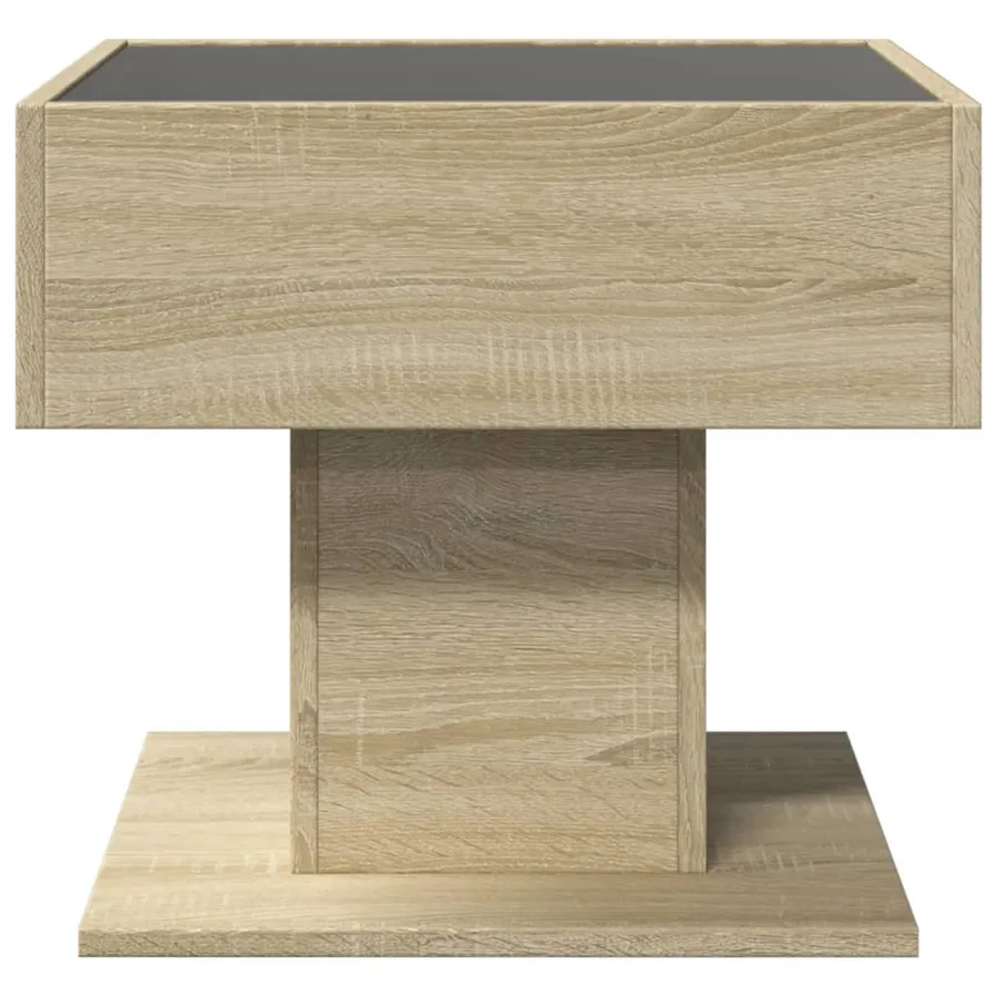 Table basse avec LED chêne sonoma 50x50x45 cm bois d'ingénierie - 6