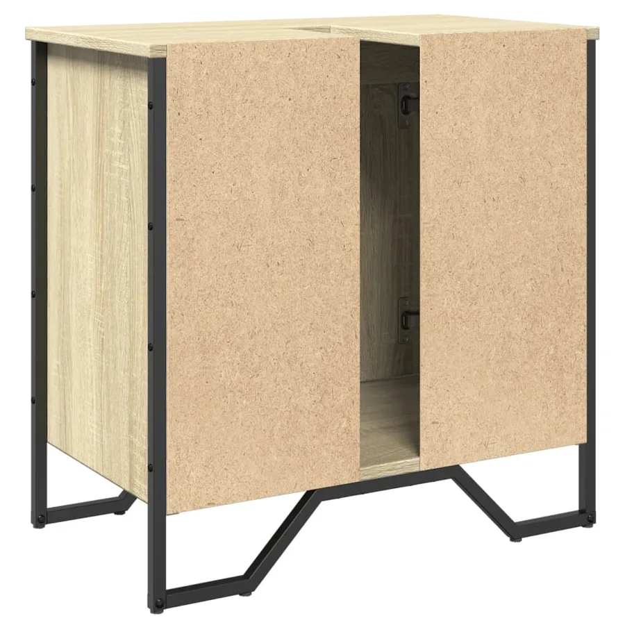 Armoire lavabo de salle de bain chêne sonoma 60x35x60 cm - 6