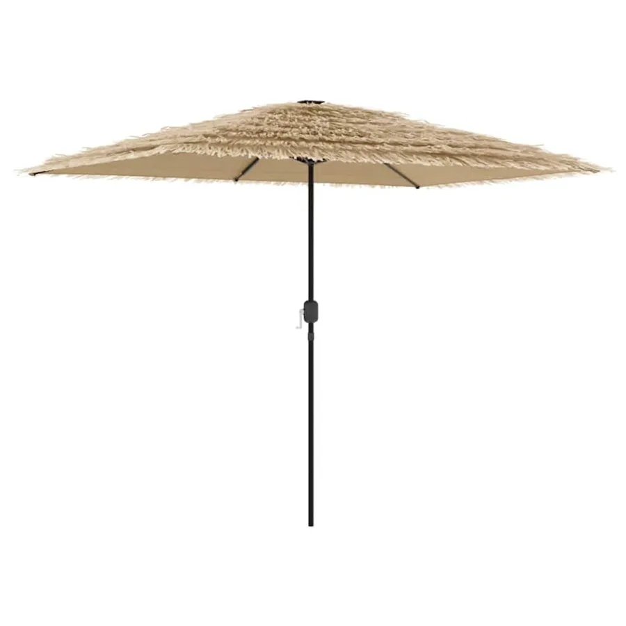 Parasol de jardin avec LED et mât en acier marron 300x200x250cm - 2