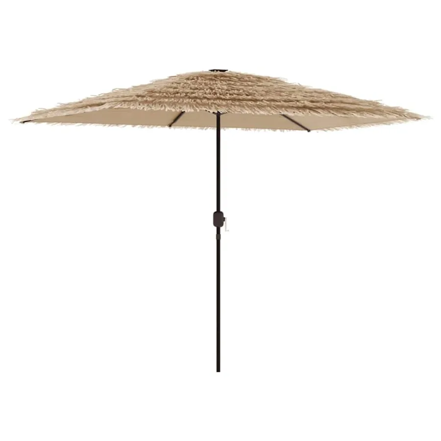 Parasol de jardin avec LED et mât en acier marron 300x200x250cm - 6