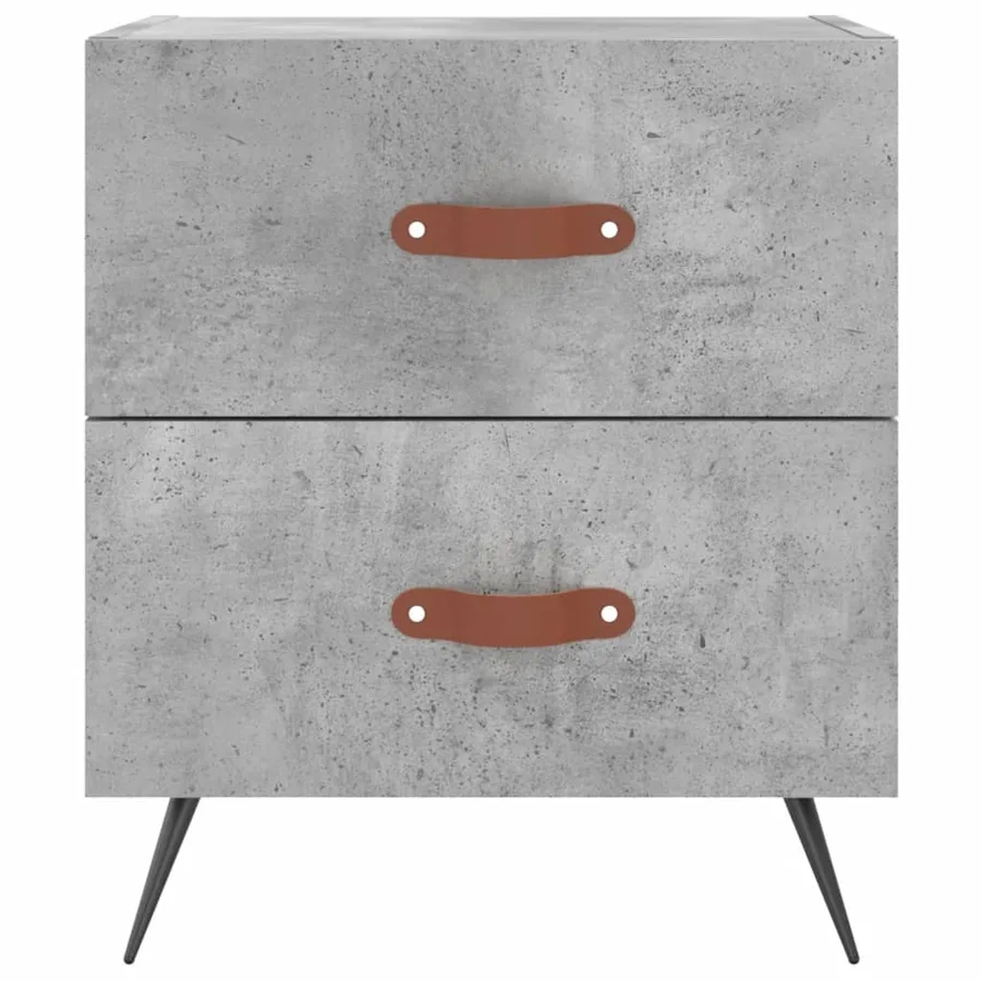 Table de chevet gris béton 40x35x47,5 cm bois d’ingénierie - 4