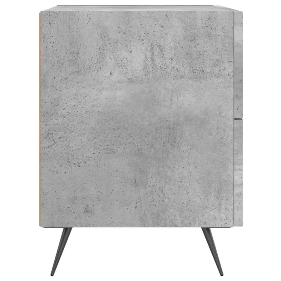 Table de chevet gris béton 40x35x47,5 cm bois d’ingénierie - 5
