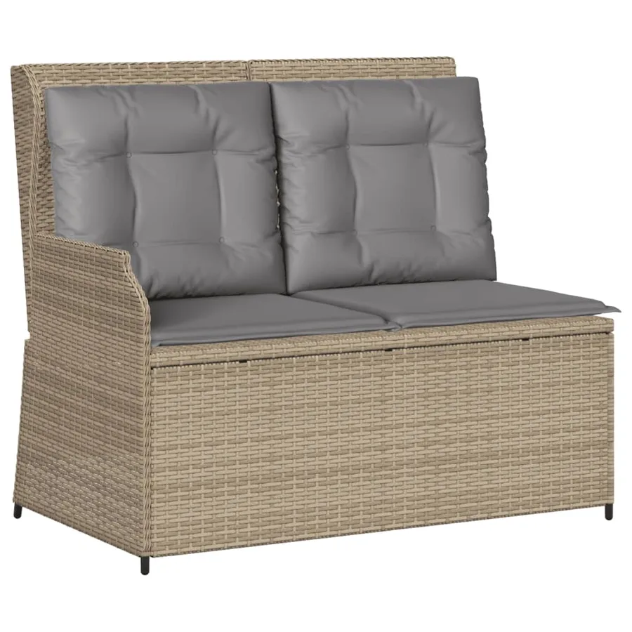 Salon de jardin avec coussins 7 pcs beige résine tressée - 3