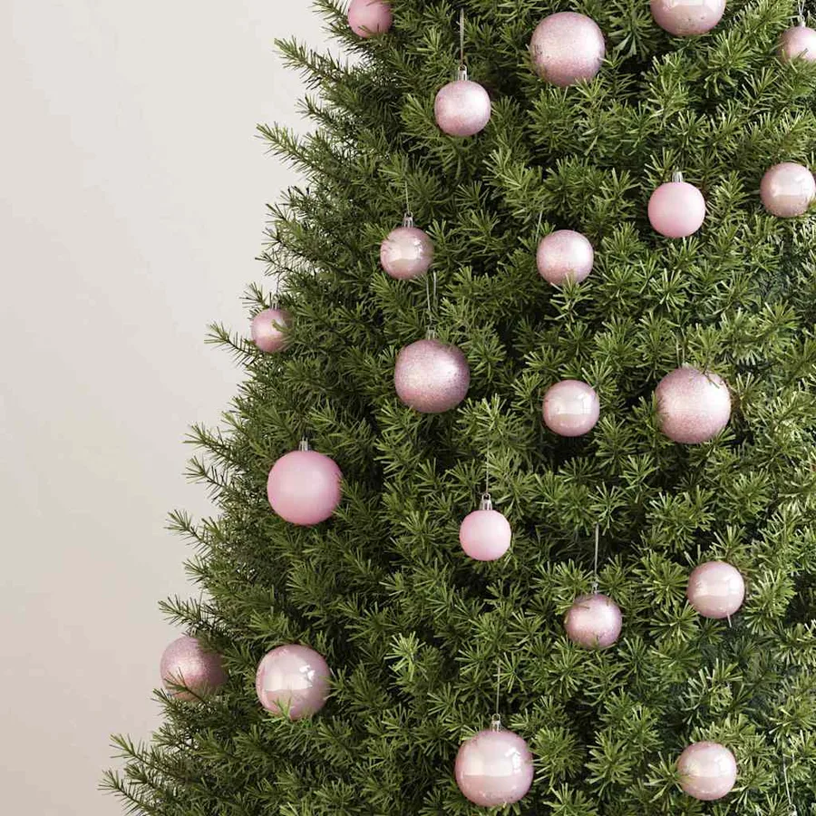 Ensemble de boules de Noël 100 pcs Rose - 3