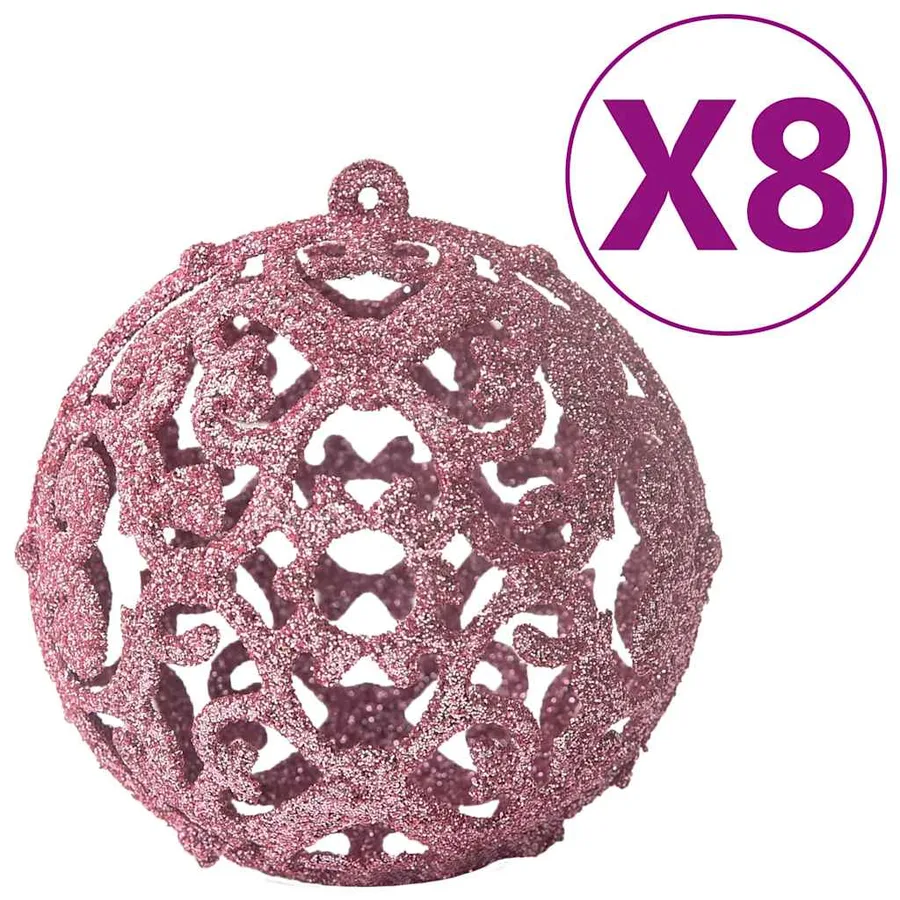 Ensemble de boules de Noël 100 pcs Rose - 4