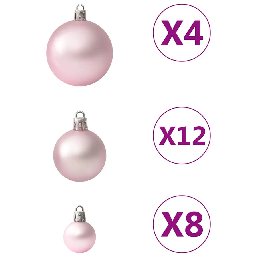Ensemble de boules de Noël 100 pcs Rose - 8