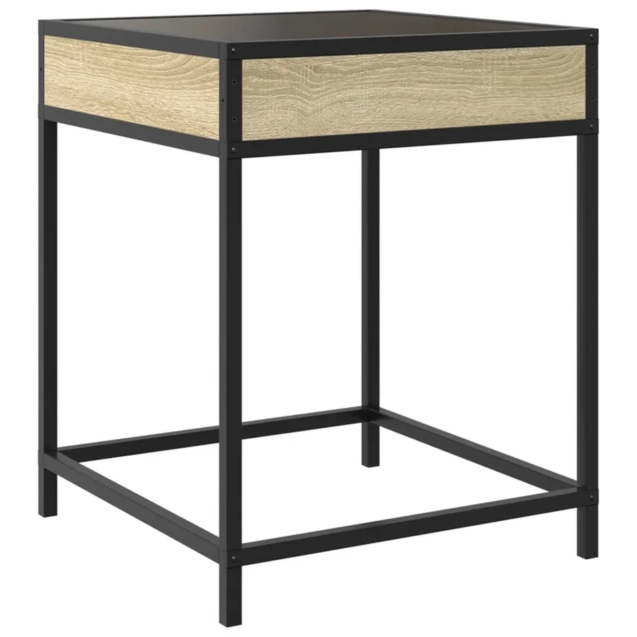 Table de chevet avec LED infini chêne sonoma 40x40x51 cm - 8