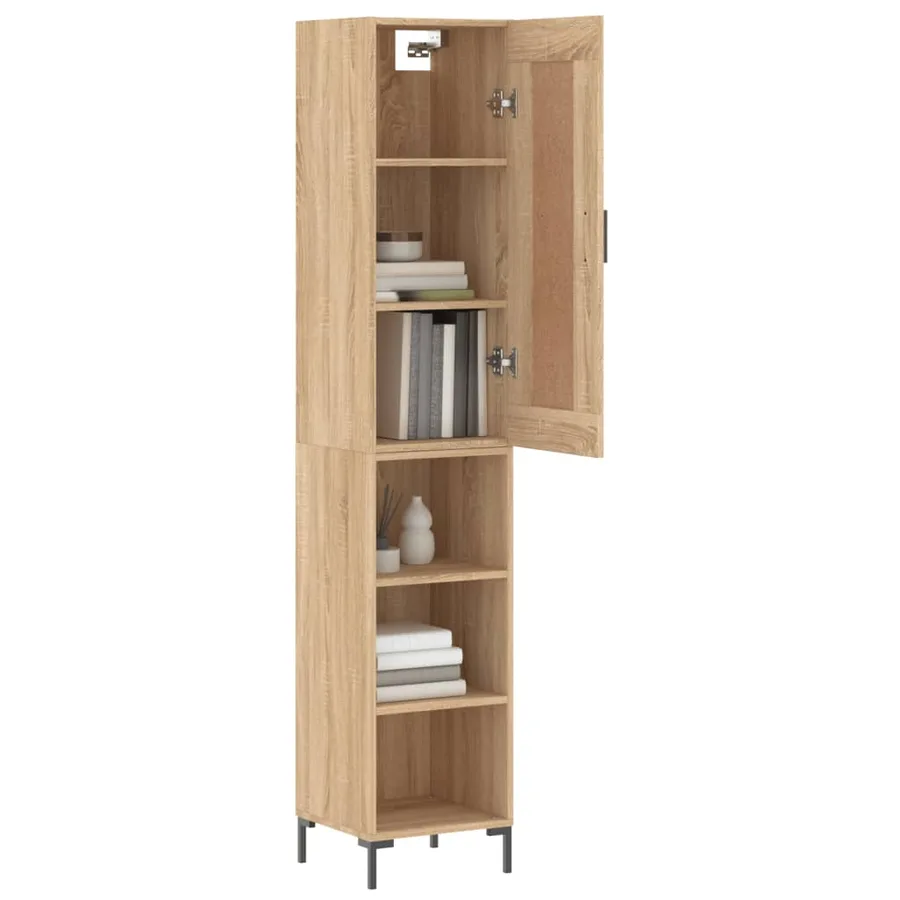 Buffet haut Chêne sonoma 34,5x34x180 cm Bois d'ingénierie - 3
