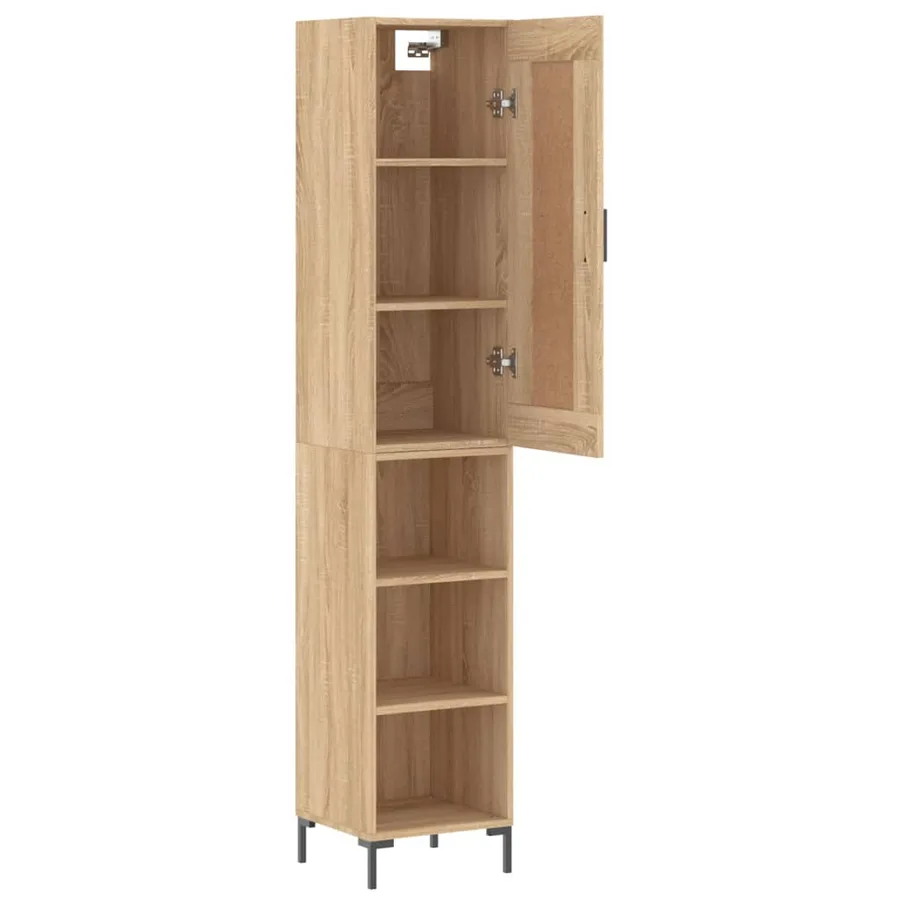Buffet haut Chêne sonoma 34,5x34x180 cm Bois d'ingénierie - 4