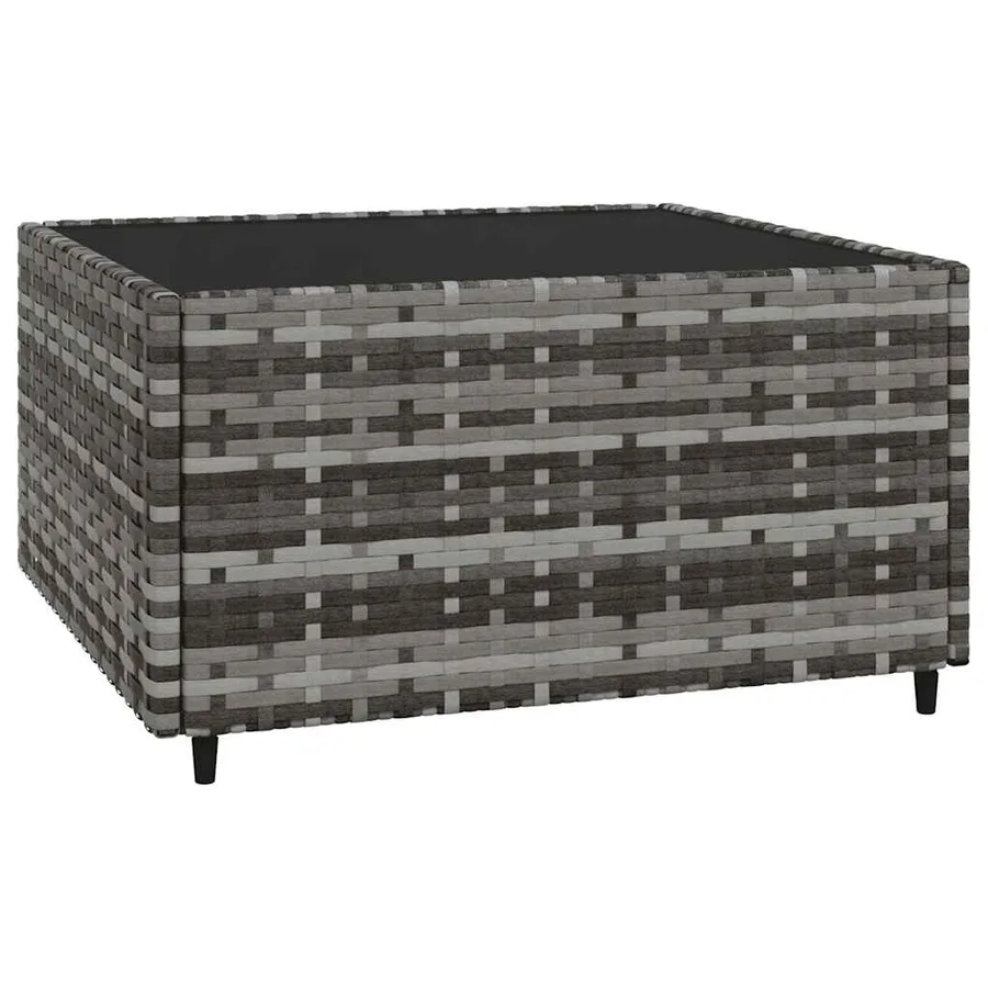 Salon de jardin 3 pcs avec coussins Gris Résine tressée - 6