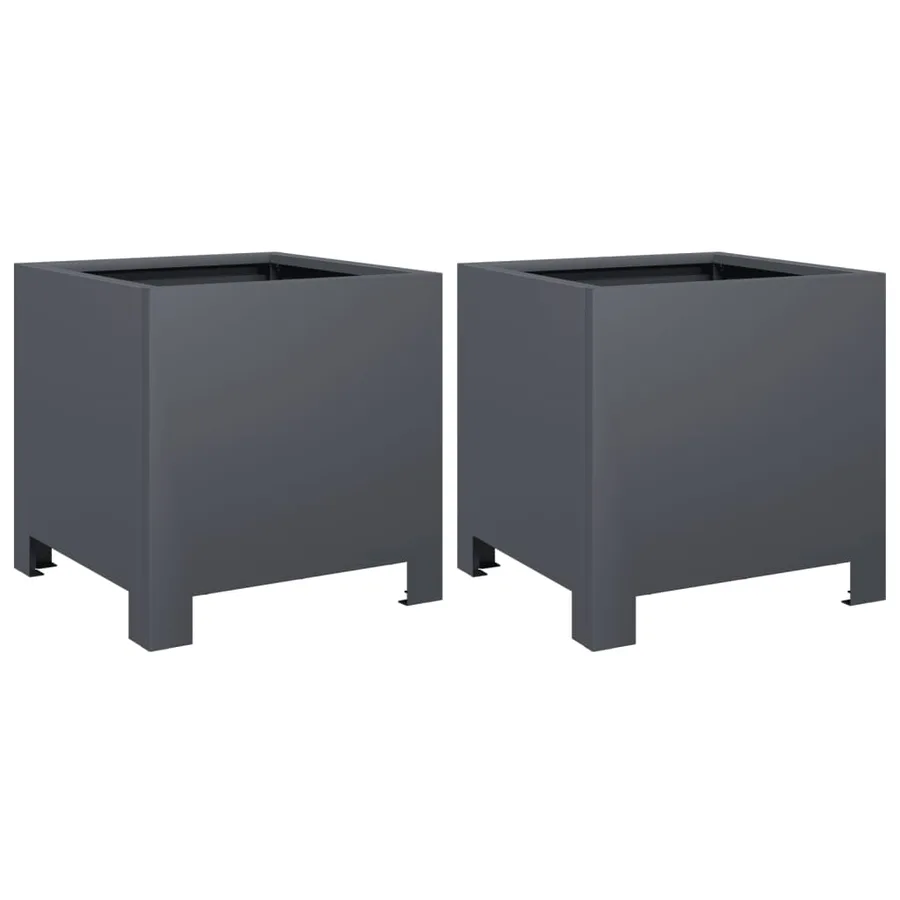 Jardinières 2 pcs anthracite 30x30x30 cm acier - 2