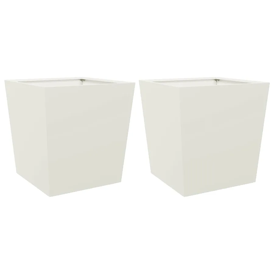 Jardinières 2 pcs blanc 50x50x50 cm acier - 2