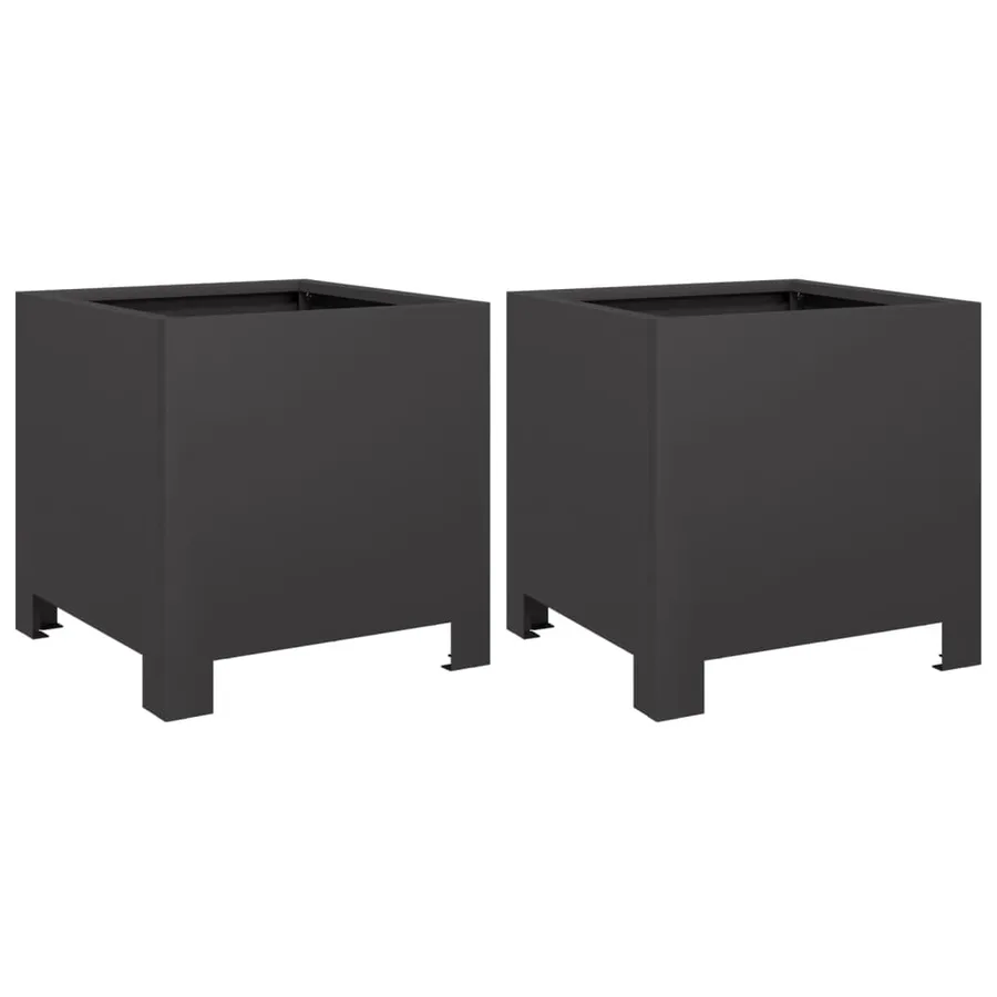 Jardinières 2 pcs noir 30x30x30 cm acier - 2
