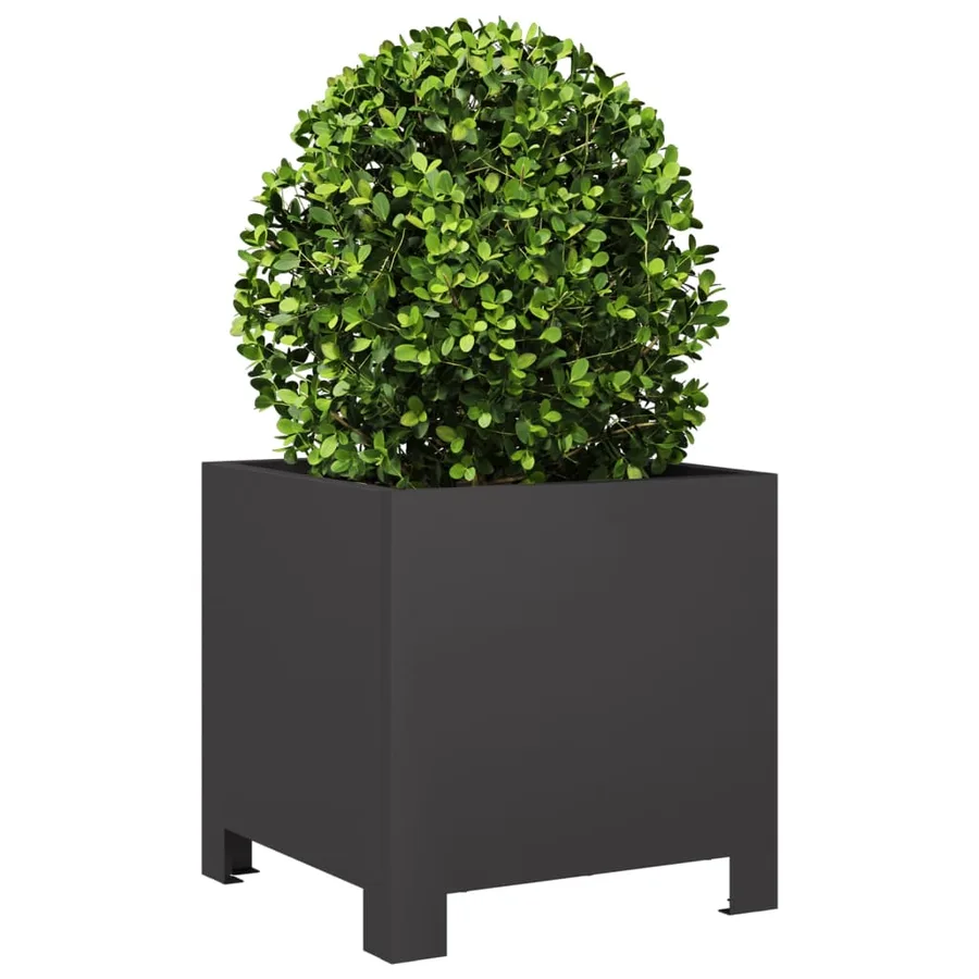 Jardinières 2 pcs noir 30x30x30 cm acier - 4