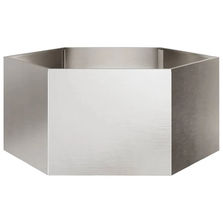 Jardinière hexagone 104x90x45 cm acier inoxydable