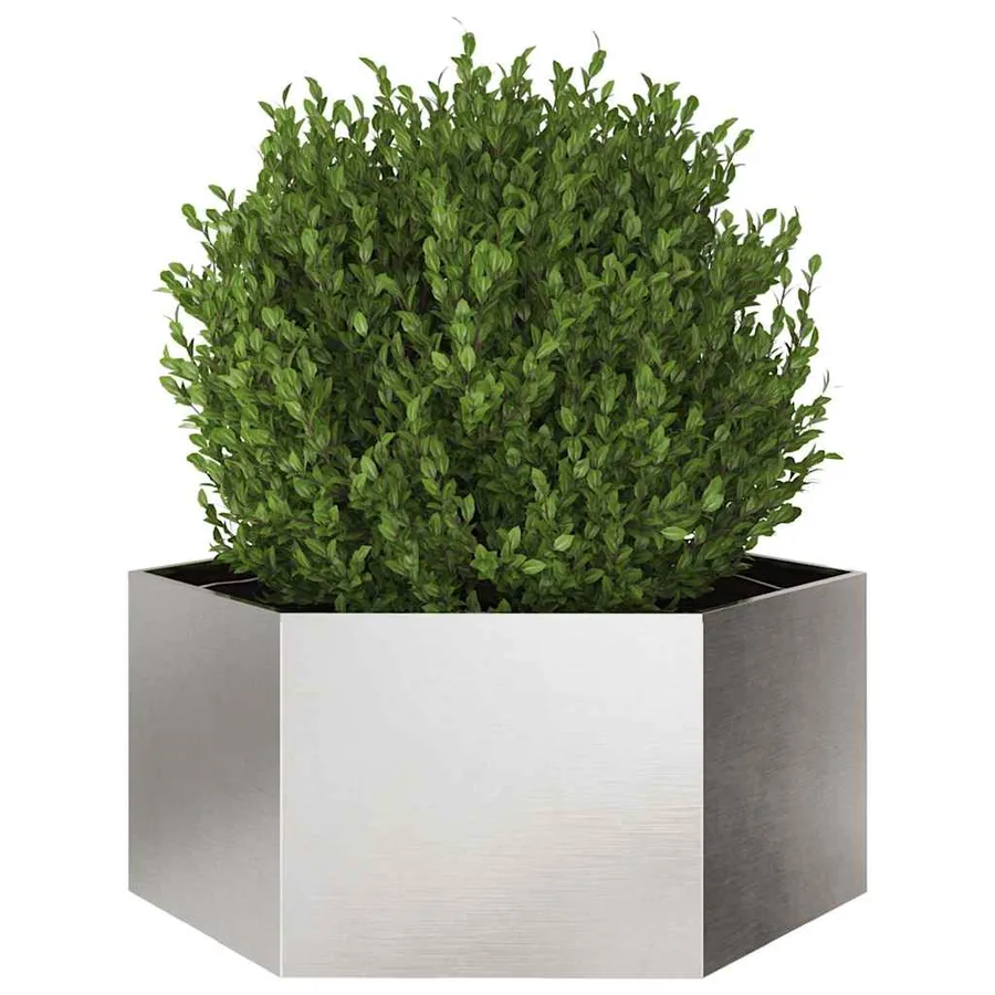 Jardinière hexagone 104x90x45 cm acier inoxydable - 3