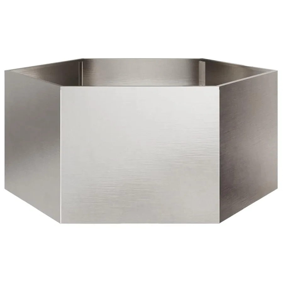 Jardinière hexagone 104x90x45 cm acier inoxydable - 4