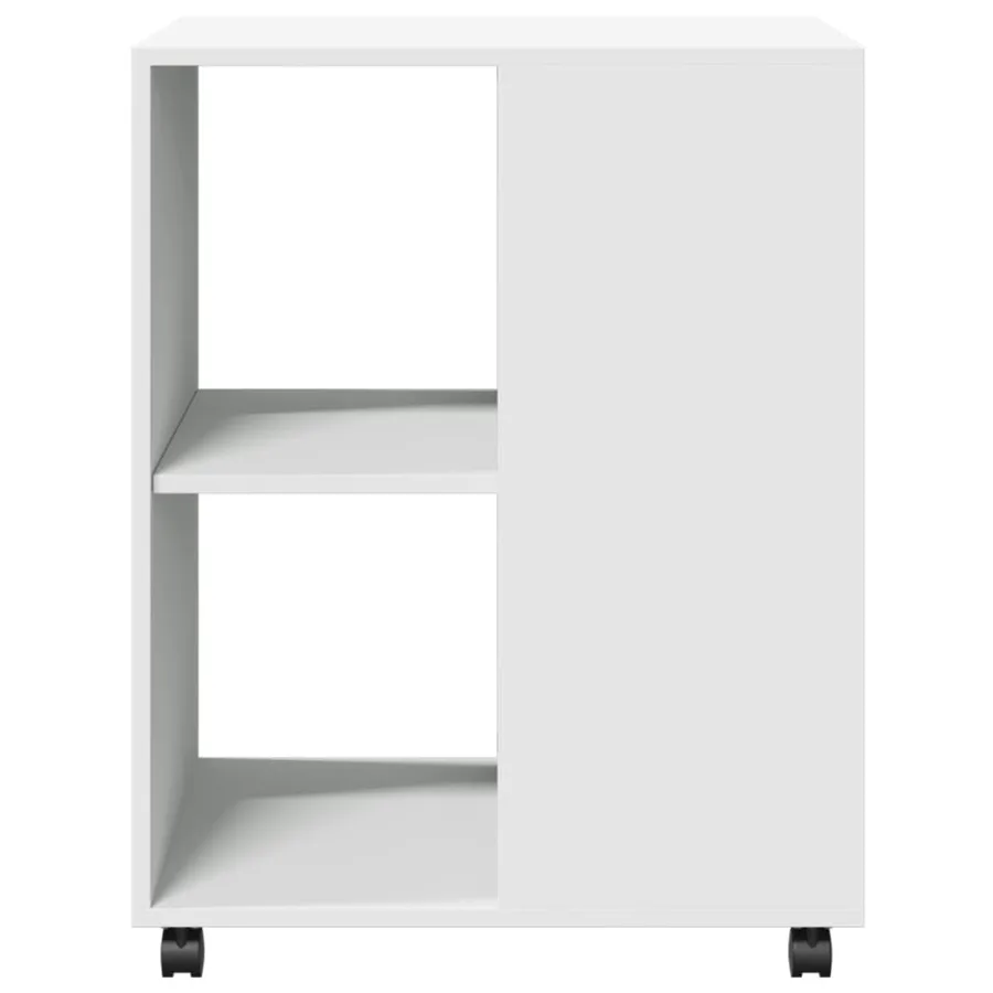Table d'appoint avec roues blanc 55x60x78 cm bois d'ingénierie - 5