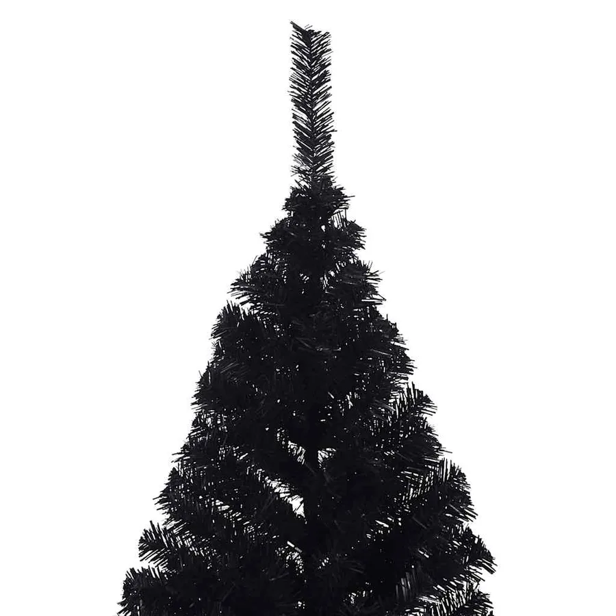 Demi sapin de Noël artificiel avec support Noir 180 cm PVC - 6