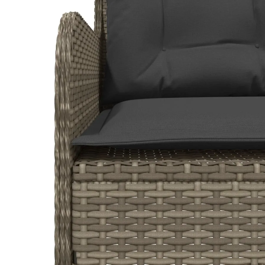 Salon de jardin 2 pcs avec coussins Gris Résine tressée - 7