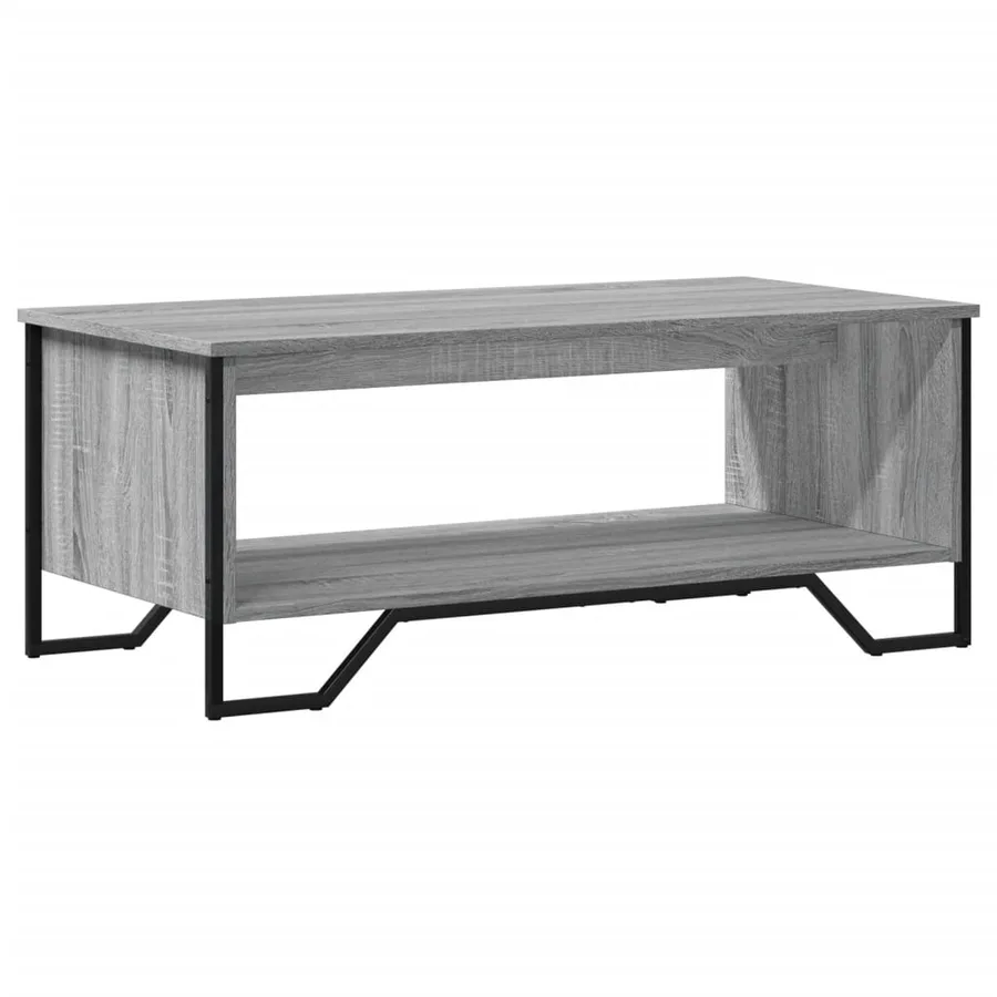 Table basse sonoma gris 100x51x40 cm bois d'ingénierie - 2