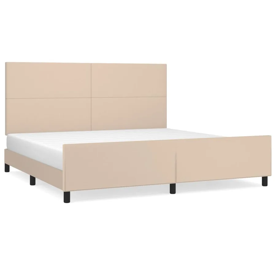 Cadre de lit sans matelas cappuccino 200x200 cm similicuir - 2